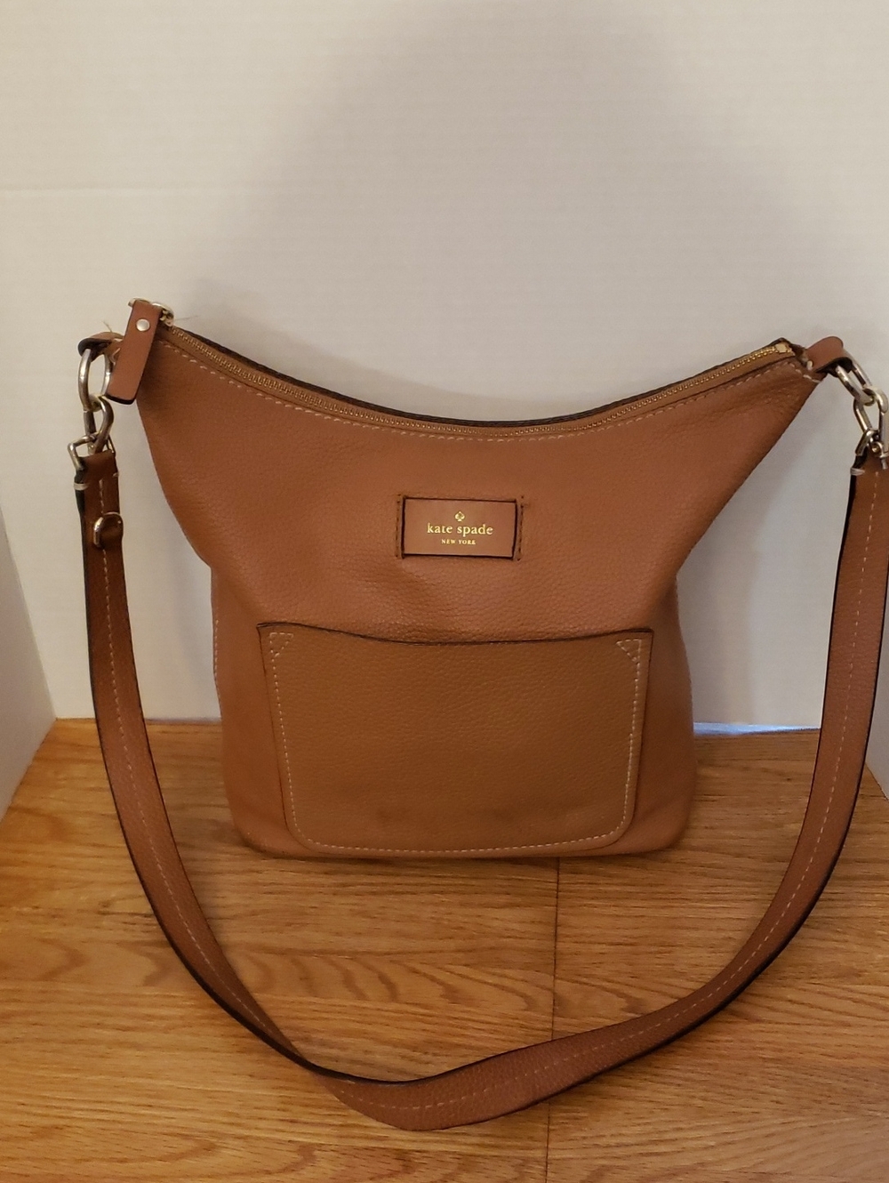 kate spade Pebbled Leather Shoulder Bag with Front Pocket